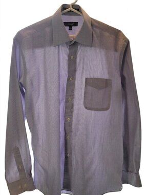 Forsyth Men Medium Lavender Pinstripe Easy Care Dress Shirt 15-15.5 34/35